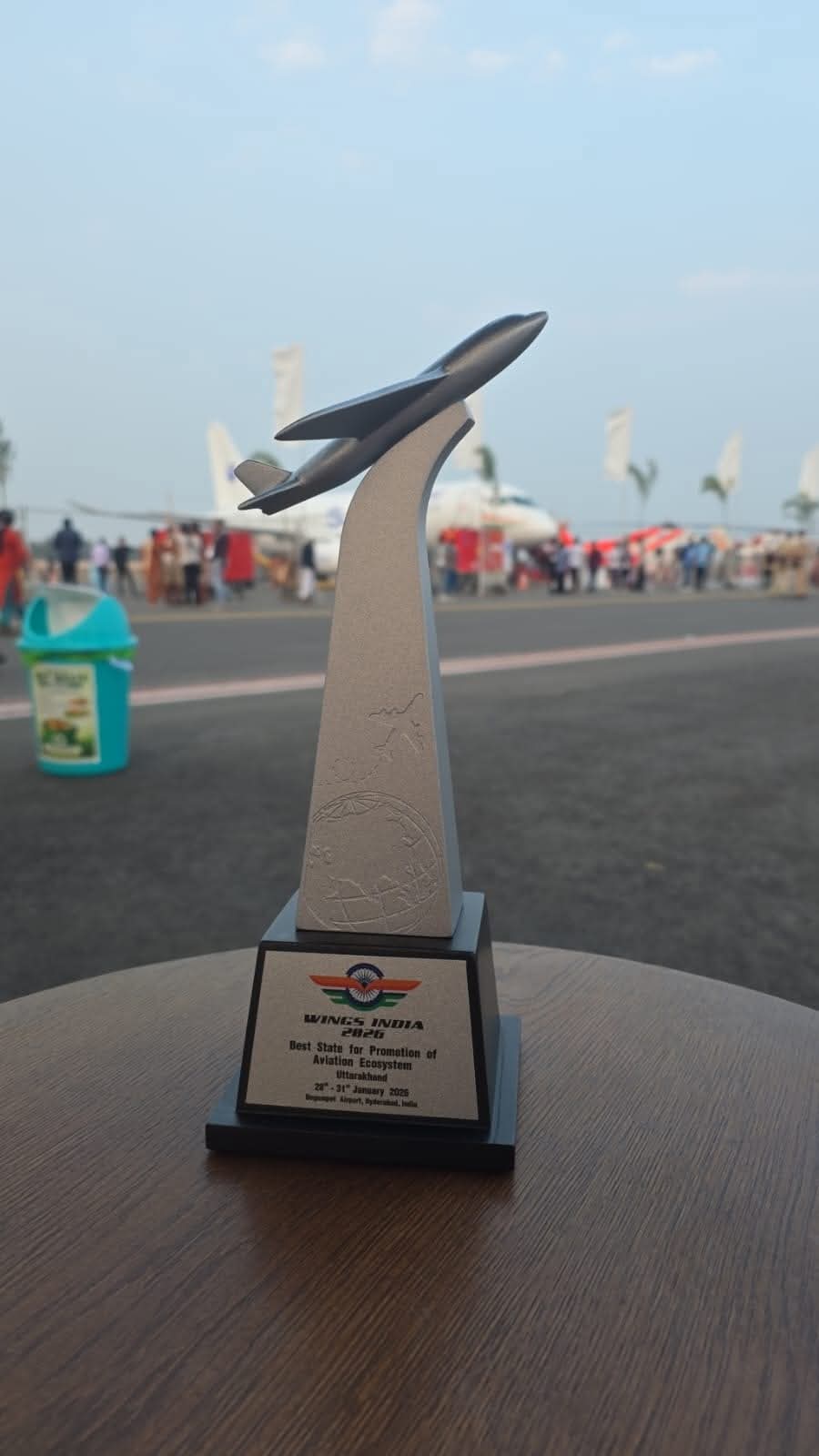 अंतरराष्ट्रीय विमानन सम्मेलन एवं प्रदर्शनी Wings India 2026 में उत्तराखण्ड को “Best State for Promotion of Aviation Ecosystem” के प्रतिष्ठित पुरस्कार से सम्मानित किया गया है।